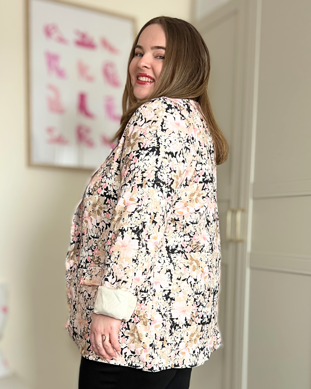 Blazer imprimé rose
