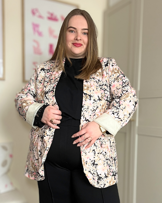 Blazer imprimé rose