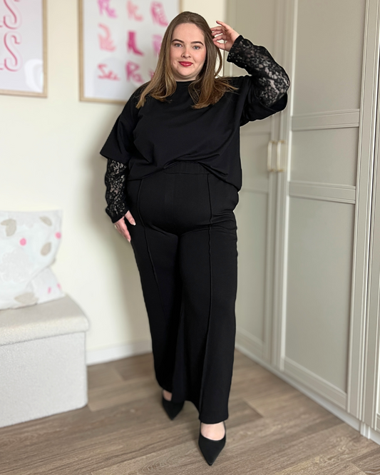 Pantalon large noir
