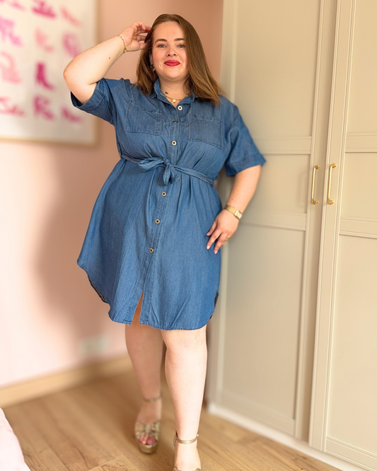 Robe courte bleue jean