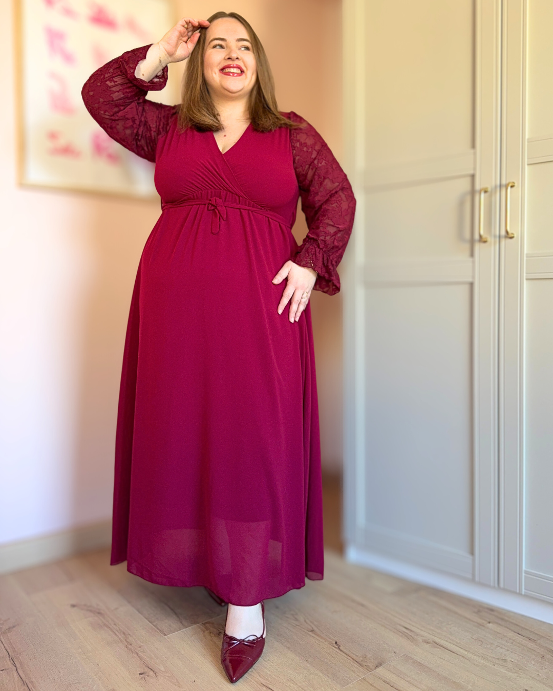 Robe longue bordeaux