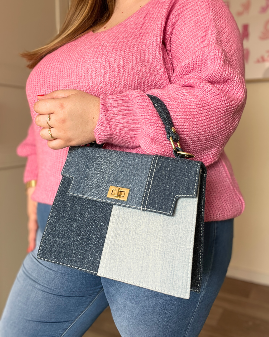Sac en jean patchwork