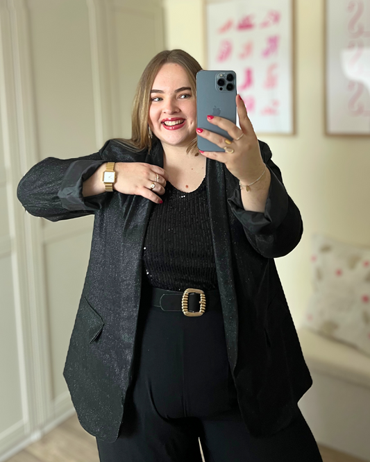 Blazer à paillettes noires