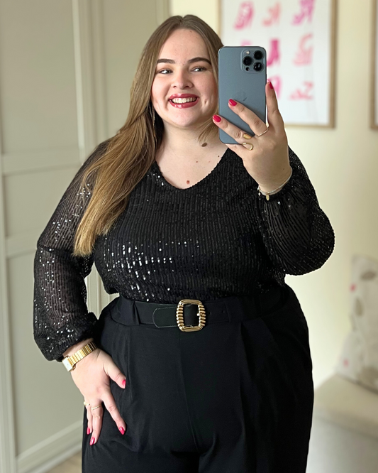Blouse noire à sequin