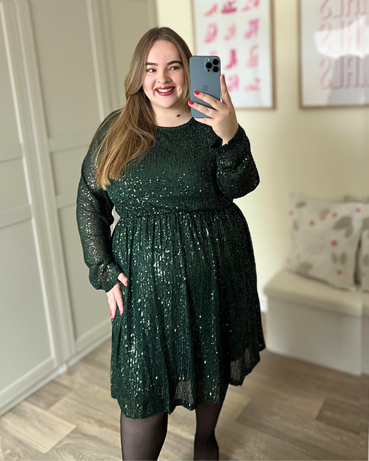 Robe à sequin vert sapin