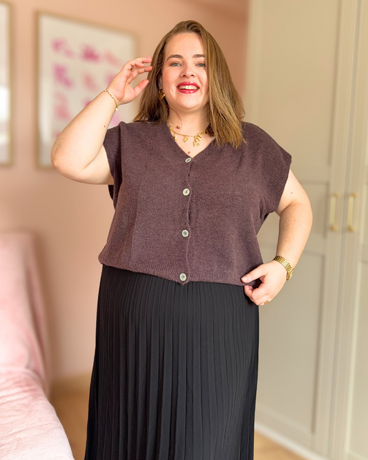 Pull sans manches chocolat