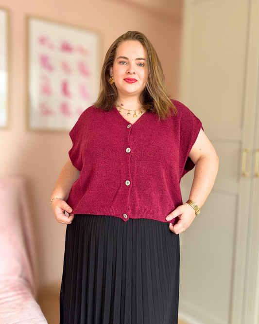 Pull sans manches bordeaux