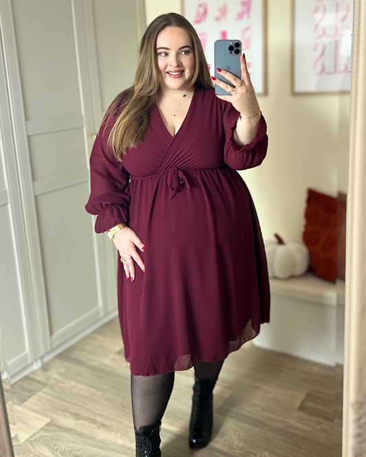 Robe courte bordeaux